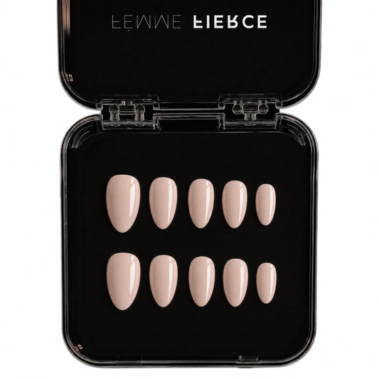 Blush Jelly pink nude press on nails in almond shape