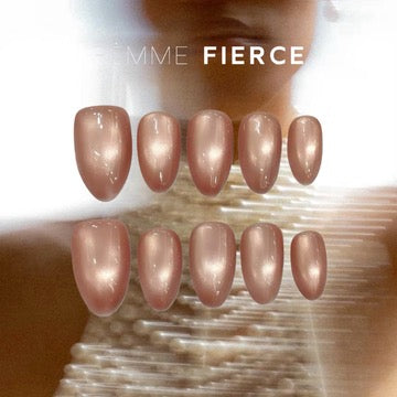 elegant nude press on nails with subtle shimmer