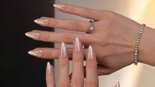 Press-on nails compared with a traditional salon manicure