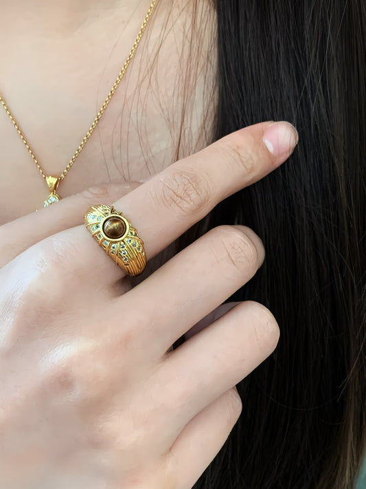 Golden Eye Statement Ring