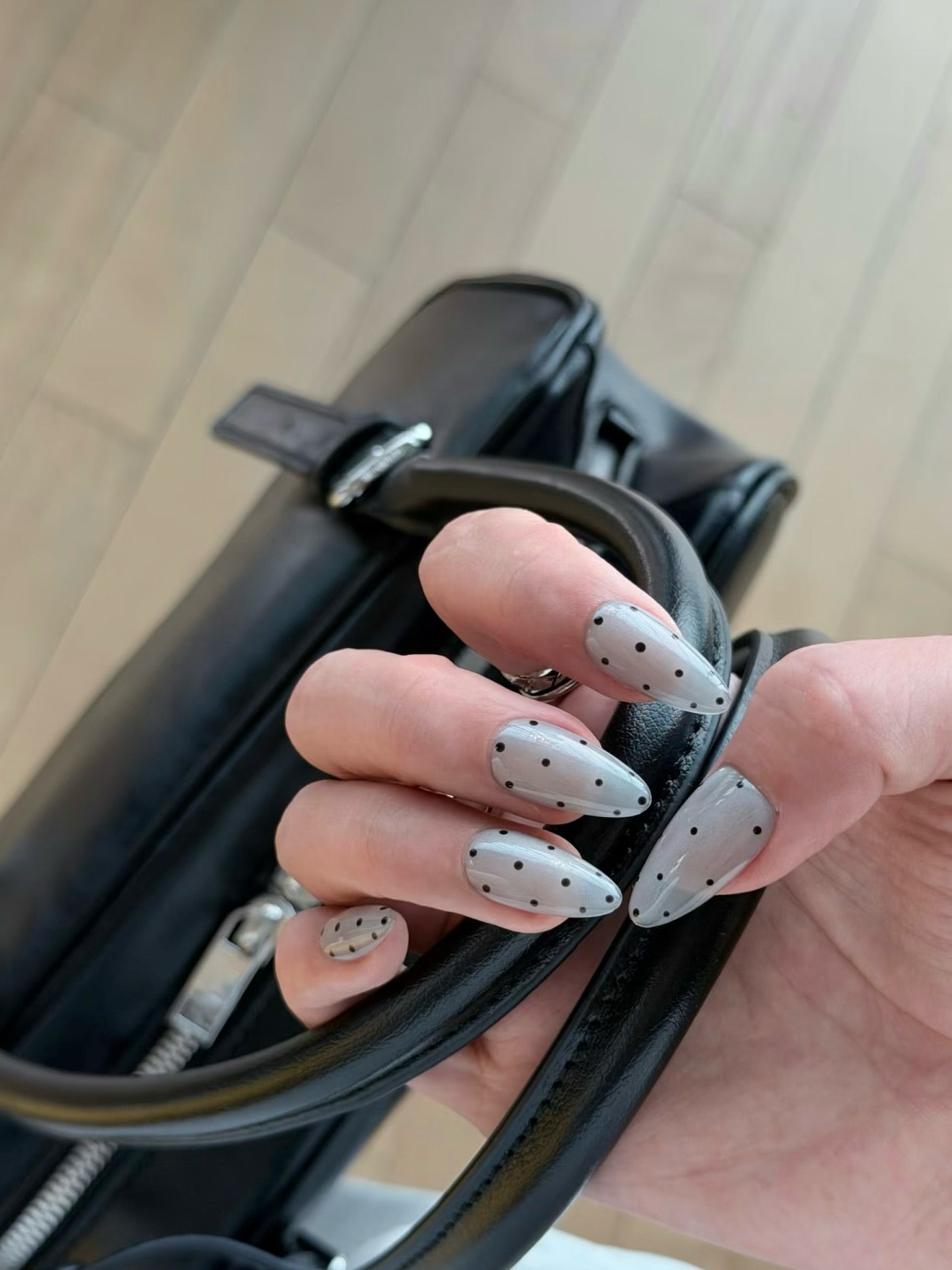 French inspired black and white nail art