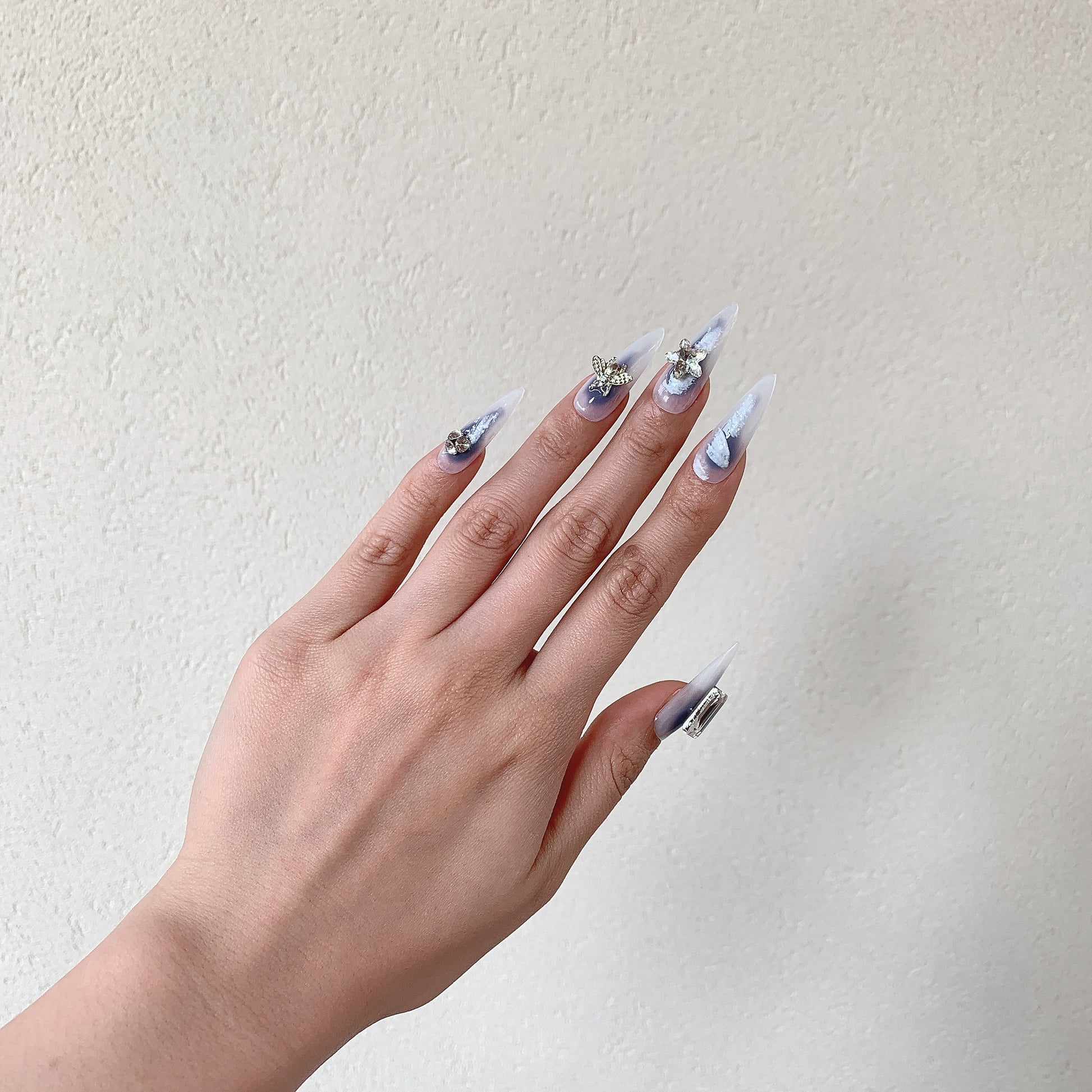 elegant marble nails glossy finish