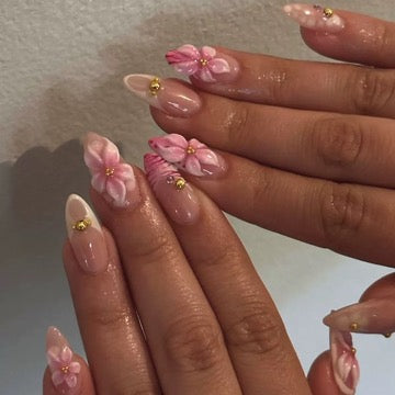 bridal floral press on nails elegant look