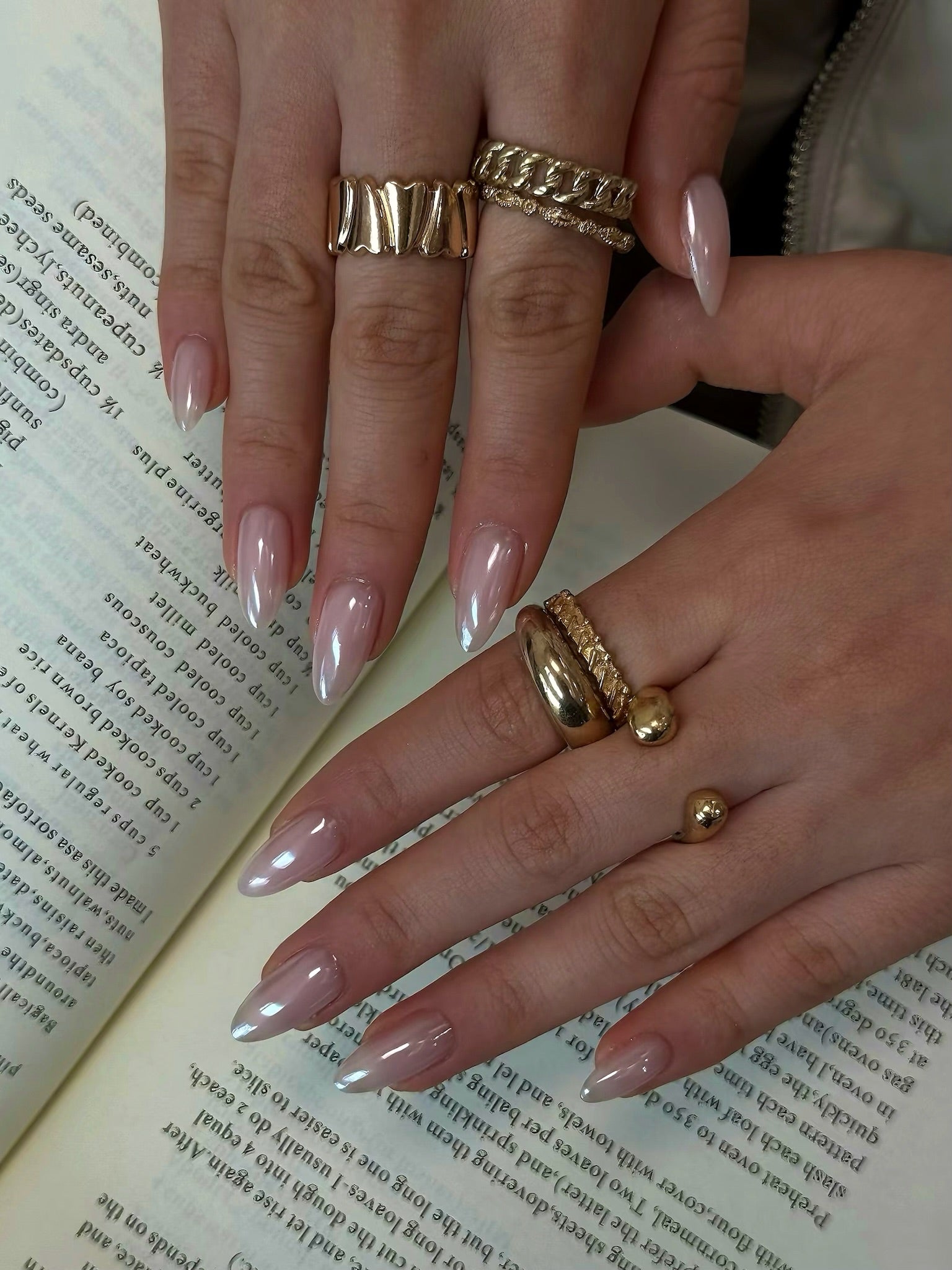 quiet luxury pearl pink nails