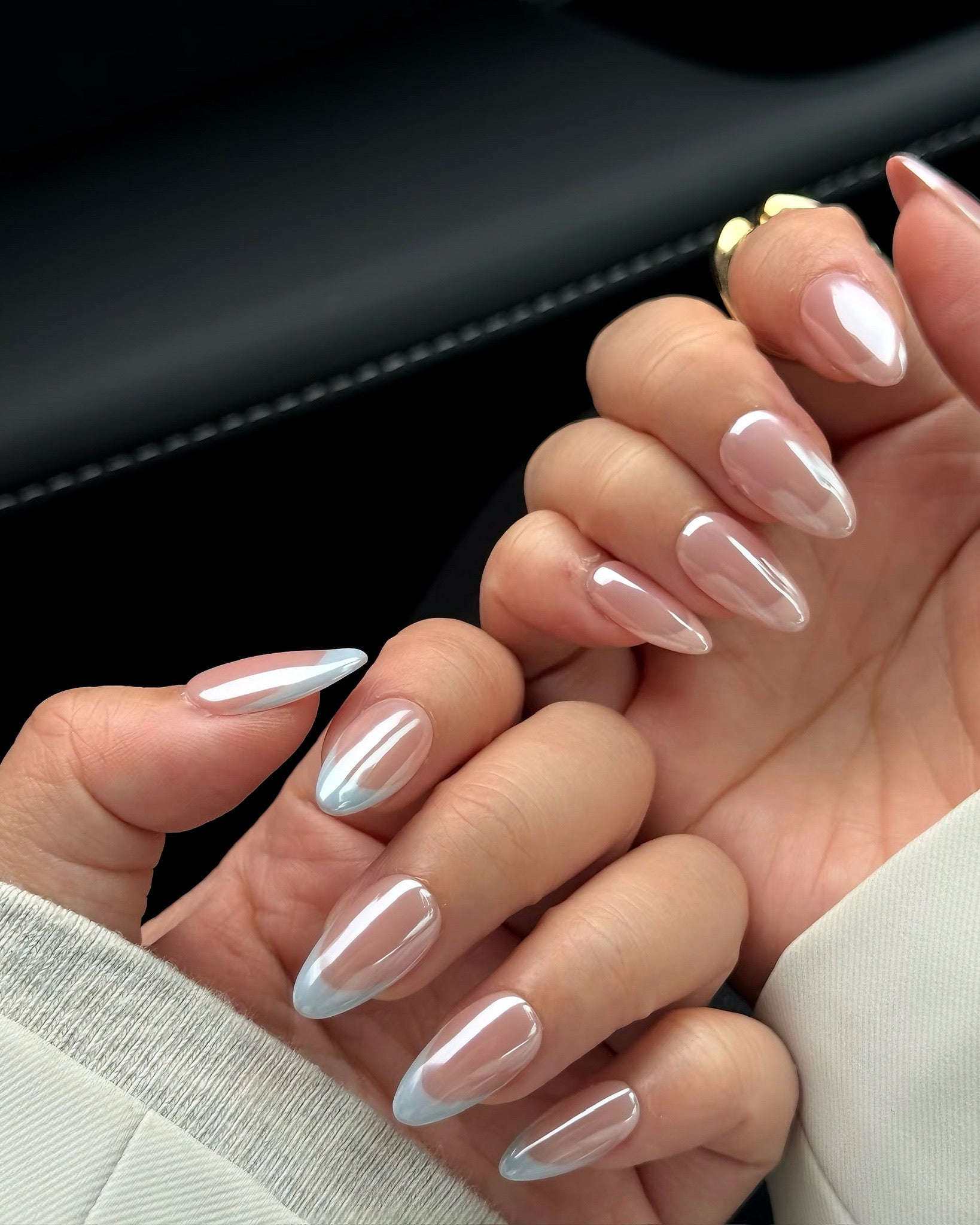 clean girl white french nails