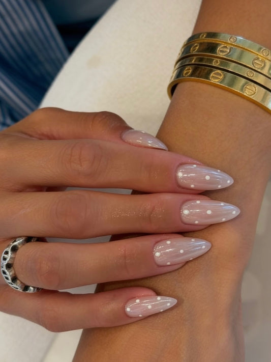 minimal polka dot press on nails for daily wear