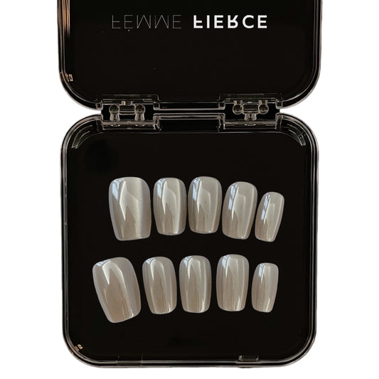 mirror chrome press on nails silver reflective finish