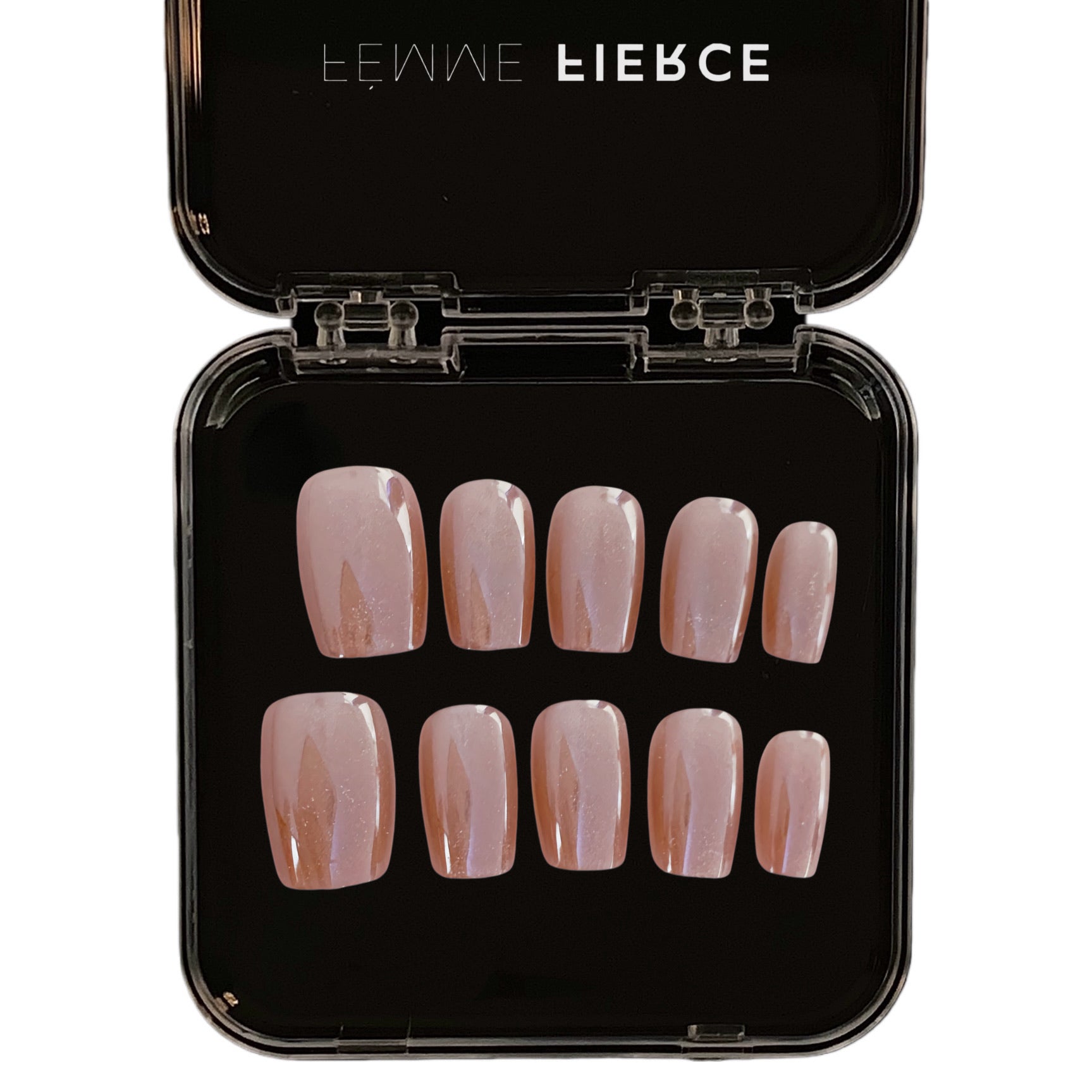 natural nude press on nails glossy finish