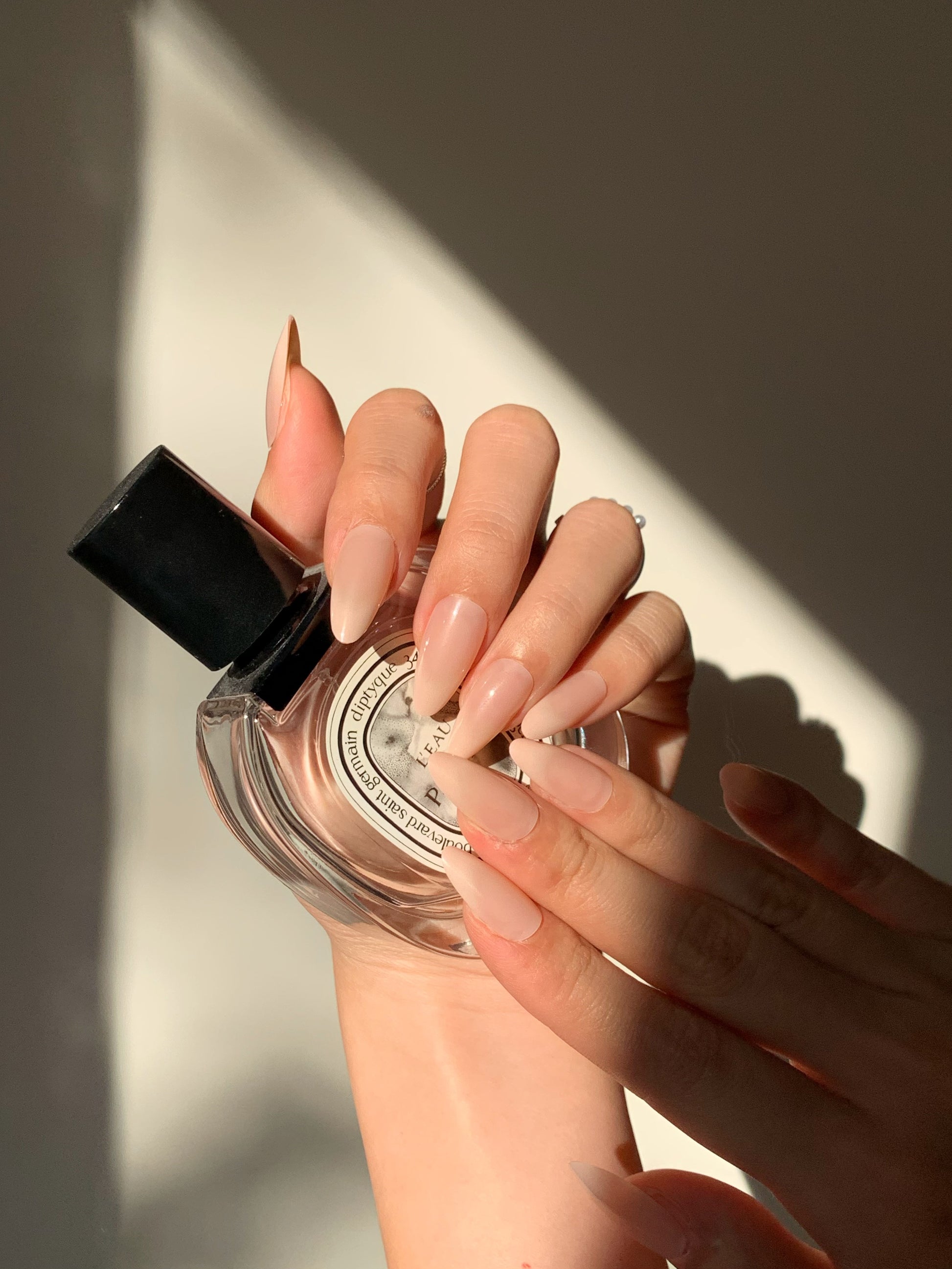 clean girl nude nails french tip minimalist design  