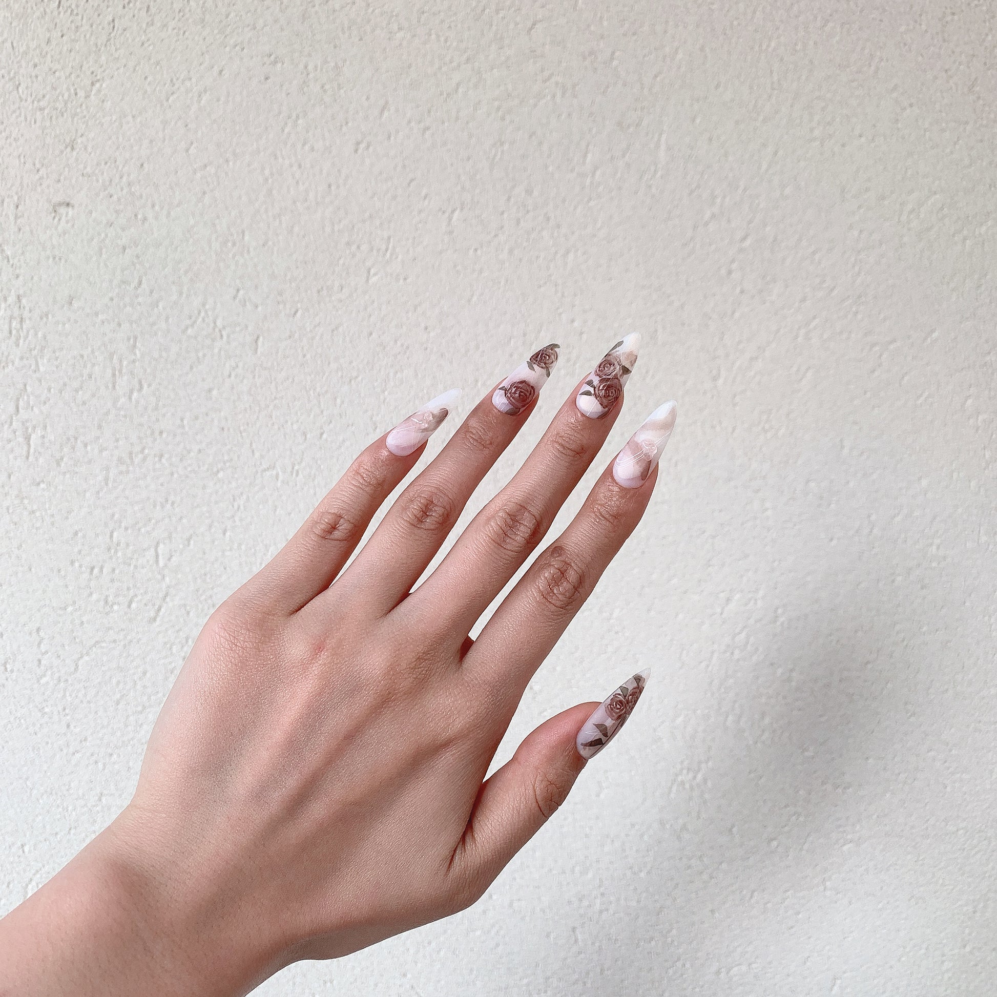 feminine press on nails rose aesthetic
