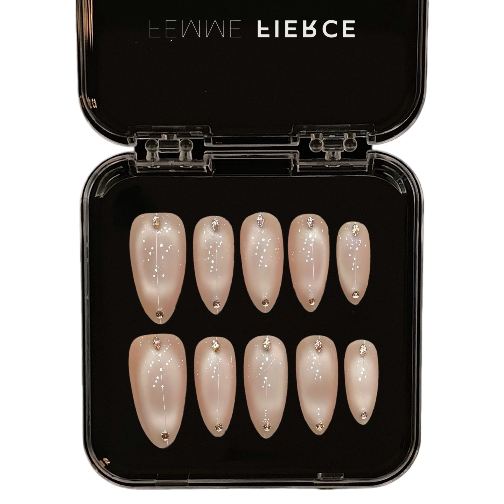 rose gold chrome press on nails with mirror finish