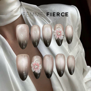 natural look press on nails with sheer pink base